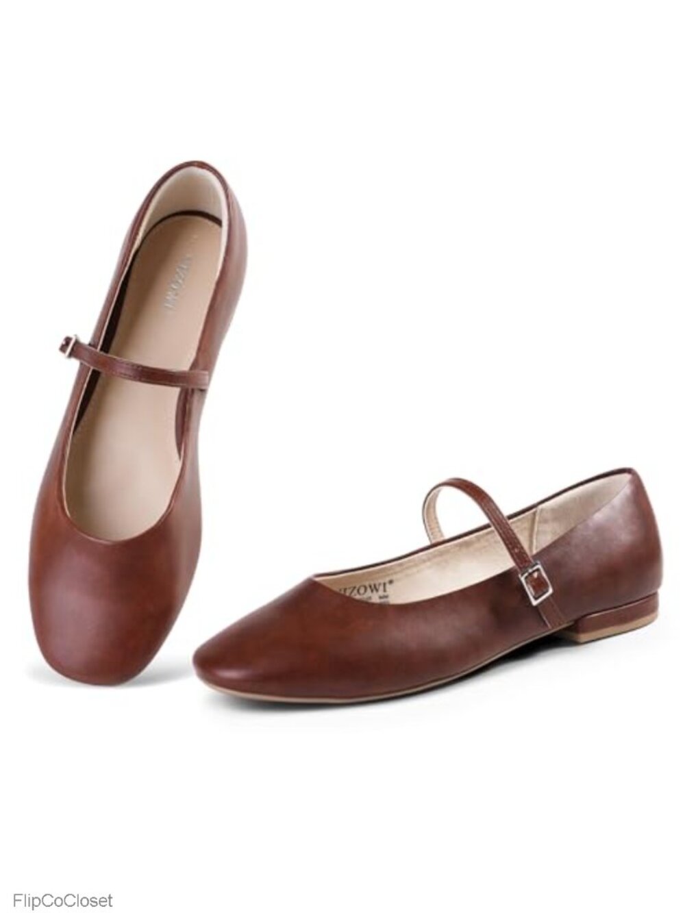 Mary Jane Flats Square Toe Ballet Flats Adjustable Buckle Strap Women's Shoes